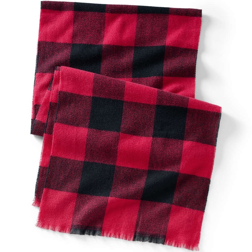 Lands End Buffalo Check Winter Scarf